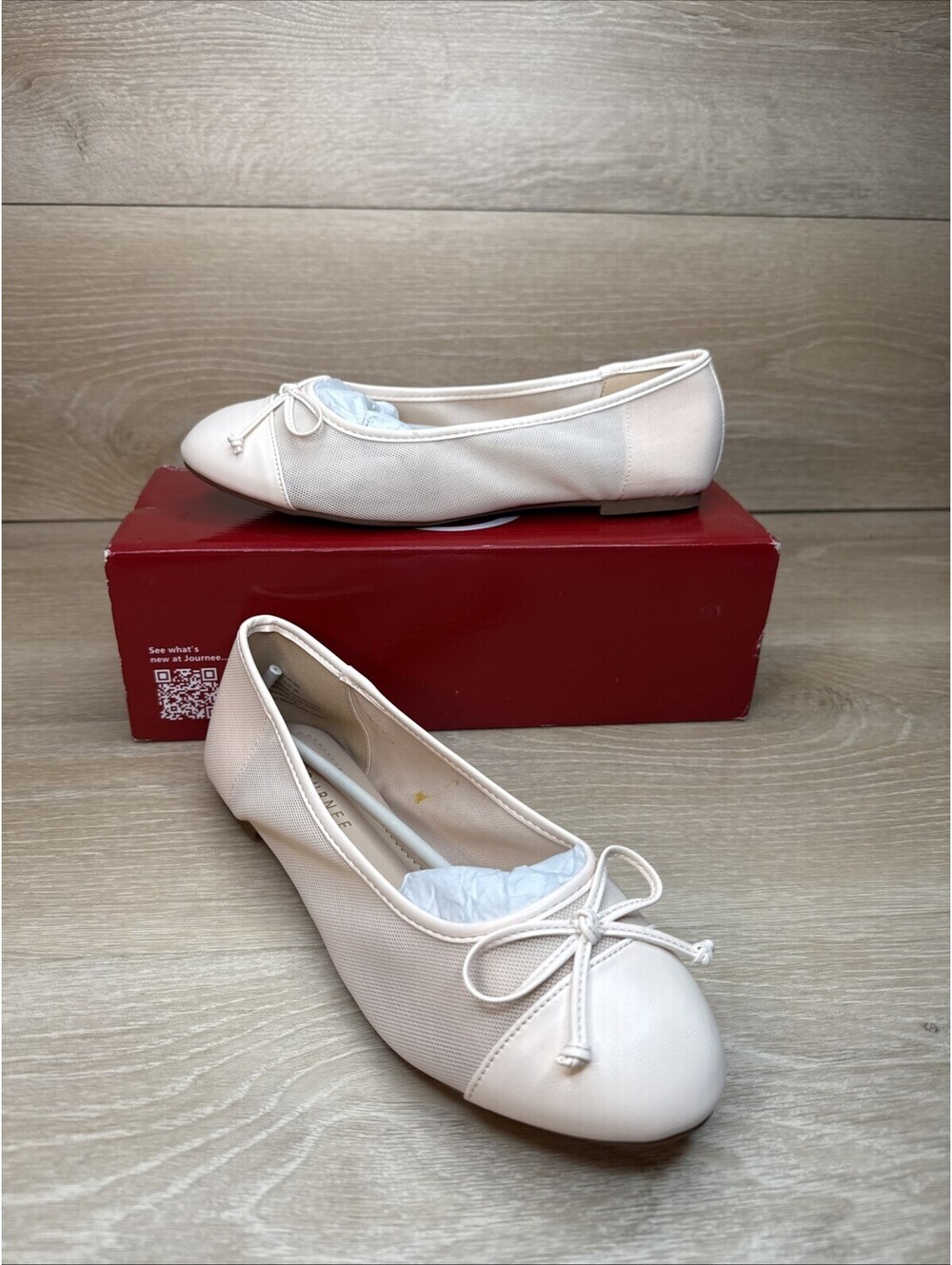 Journee Collection Womens Kaiah Ballet Dress Flats W Bow Cushioned Slip On Sz 9